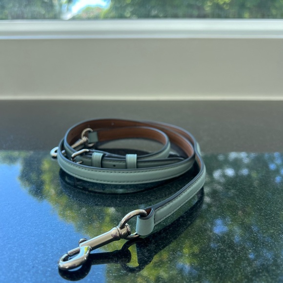 COACH MINI SIERRA SATCHEL IN SIGNATURE DEBOSSED PATENT LEATHER F55450 SV/AQUA - Picture 13 of 14